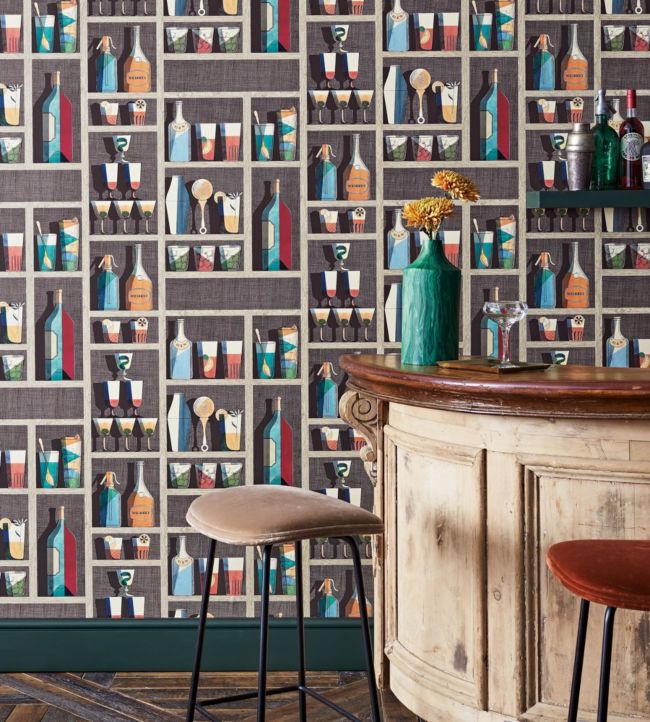 Cocktails Room Wallpaper - Multicolor