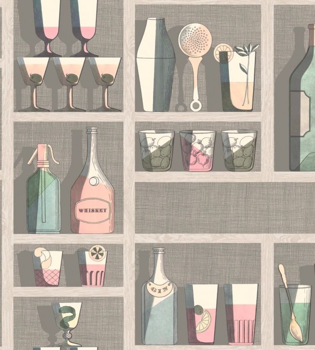Cocktails Wallpaper - Purple - Cole & Son