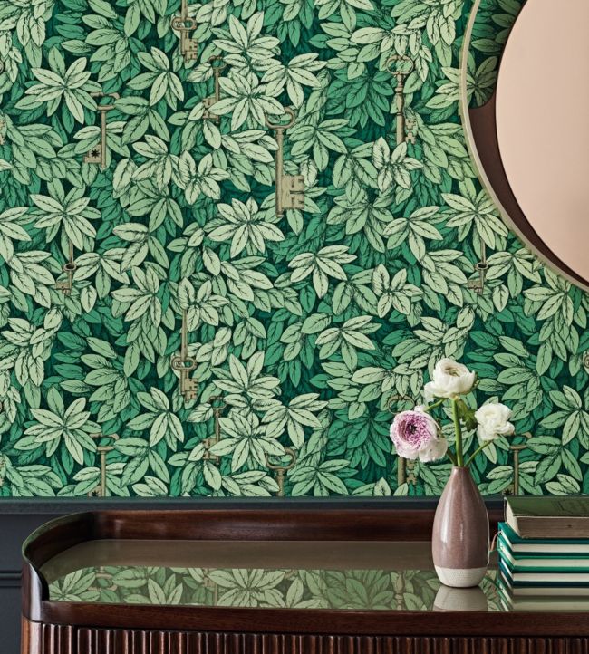 Chiavi Segrete Room Wallpaper - Green