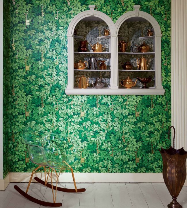 Chiavi Segrete Room Wallpaper - Green