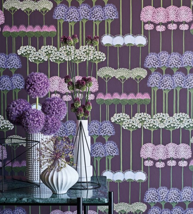 Allium Wallpaper - Purple - Cole & Son