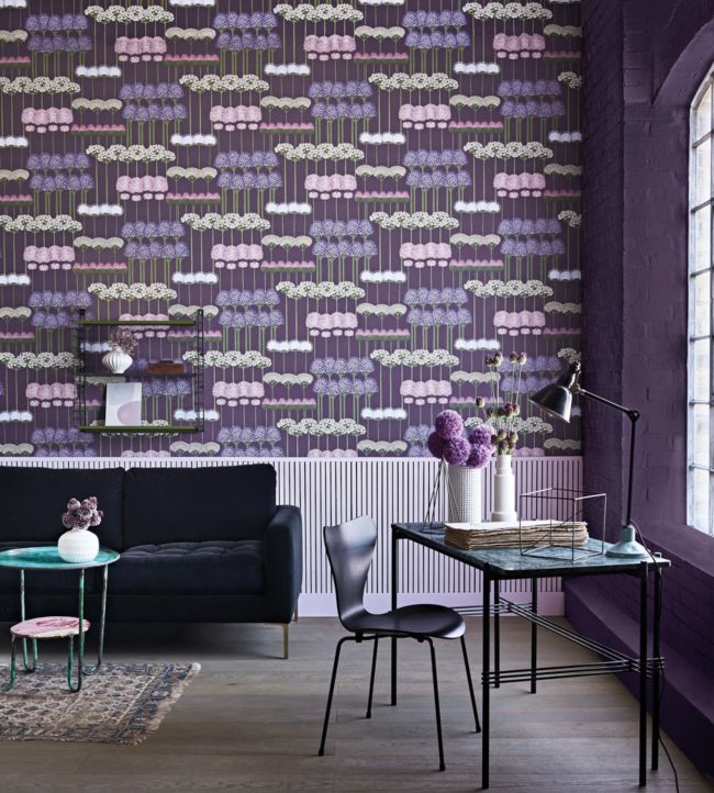 Allium Wallpaper - Purple - Cole & Son
