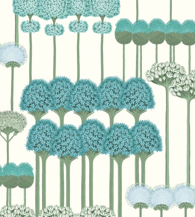 Allium Wallpaper - Teal - Cole & Son