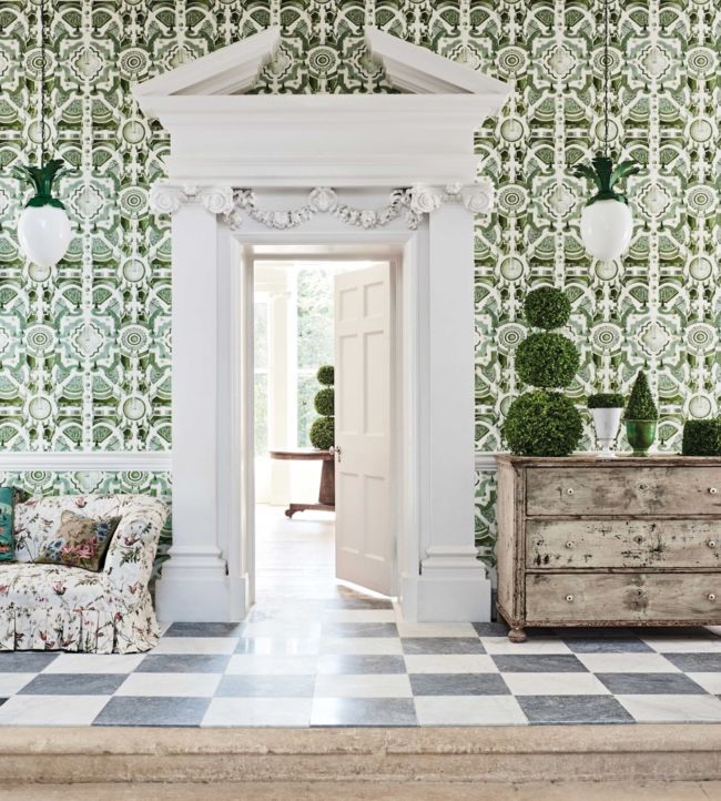 Topiary Room Wallpaper - Green
