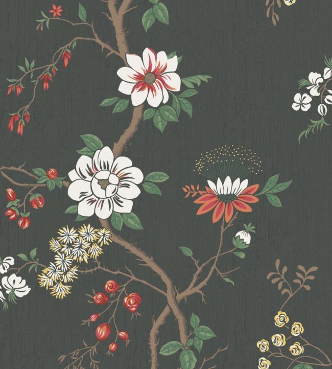 Camellia Wallpaper - Black