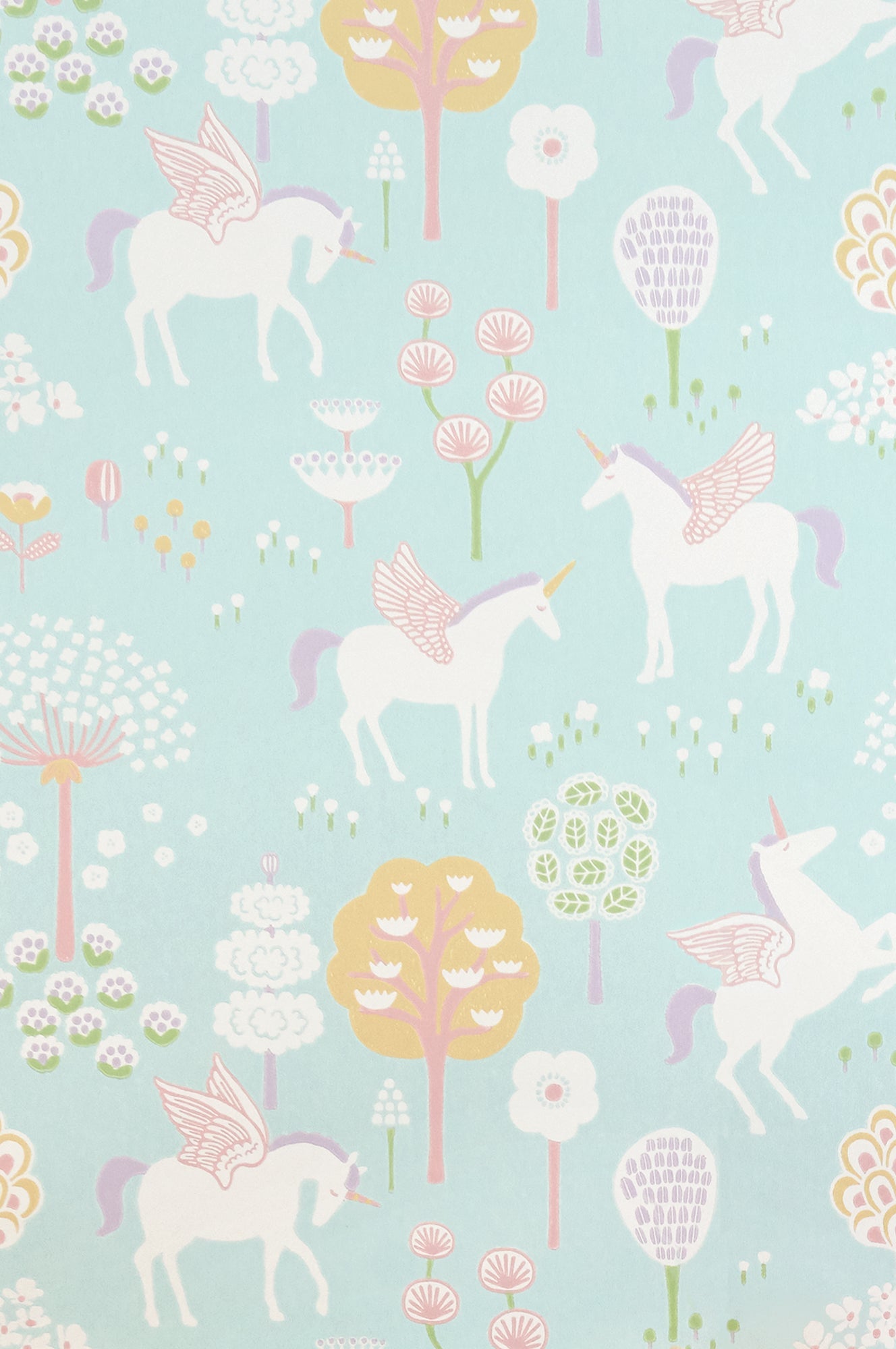 True Unicorns Turquoise Wallpaper - Majvillan