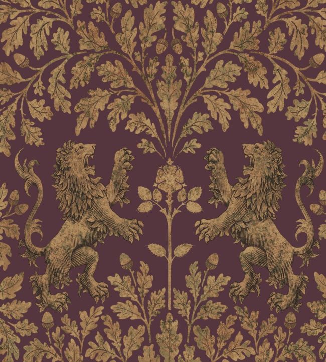 Boscobel Oak Wallpaper - Purple - Cole & Son