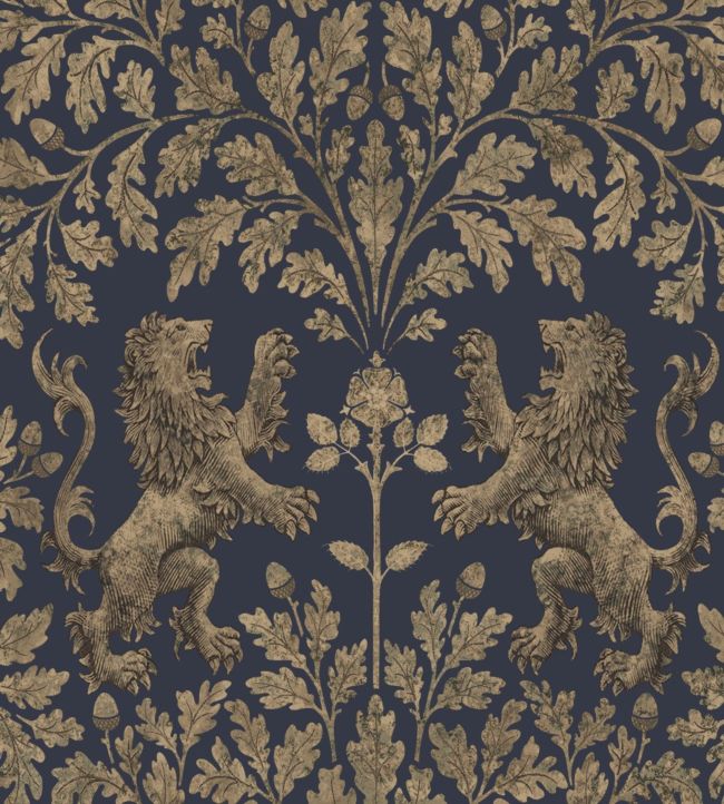 Boscobel Oak Wallpaper - Blue