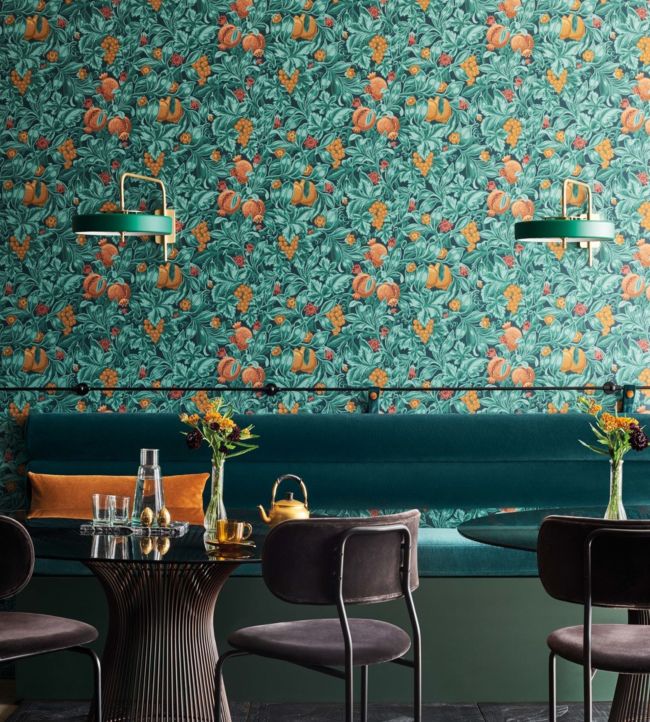 Vines of Pomona Room Wallpaper - Blue