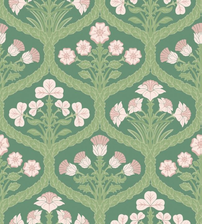 Floral Kingdom Wallpaper - Green