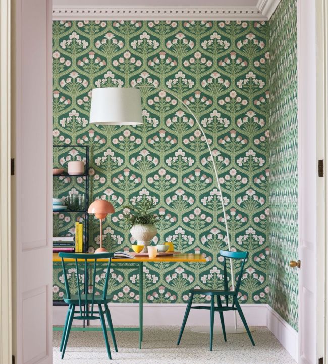 Floral Kingdom Room Wallpaper 2 - Green