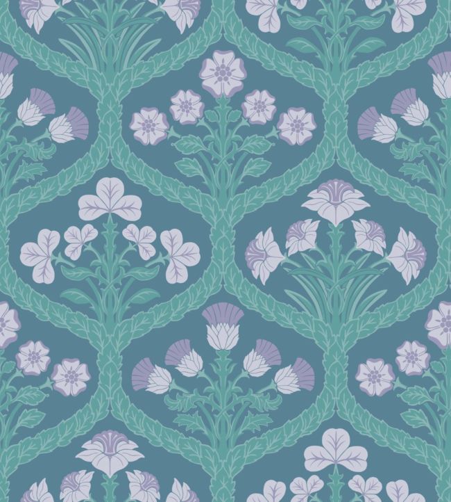 Floral Kingdom Wallpaper - Blue