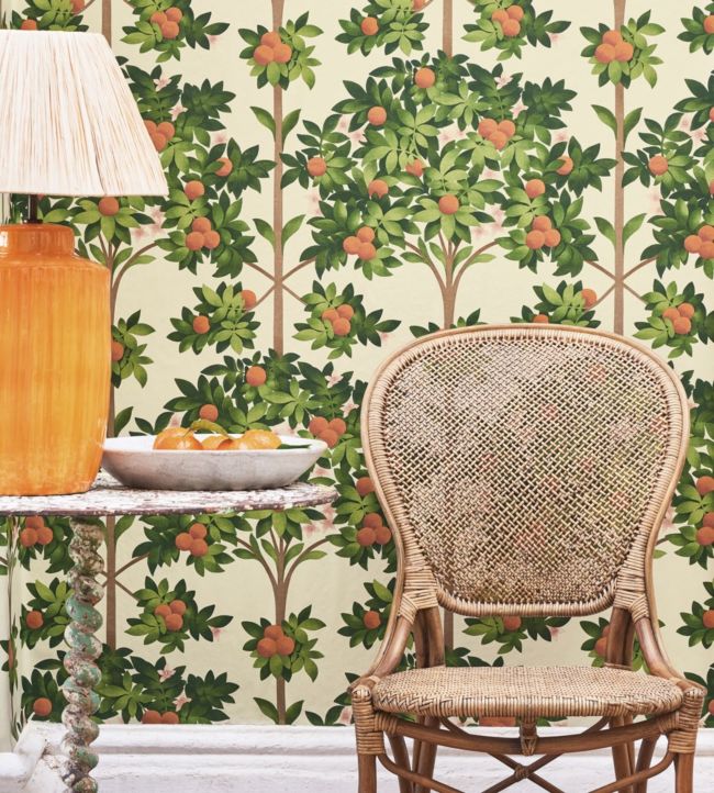 Orange Blossom Room Wallpaper - Green