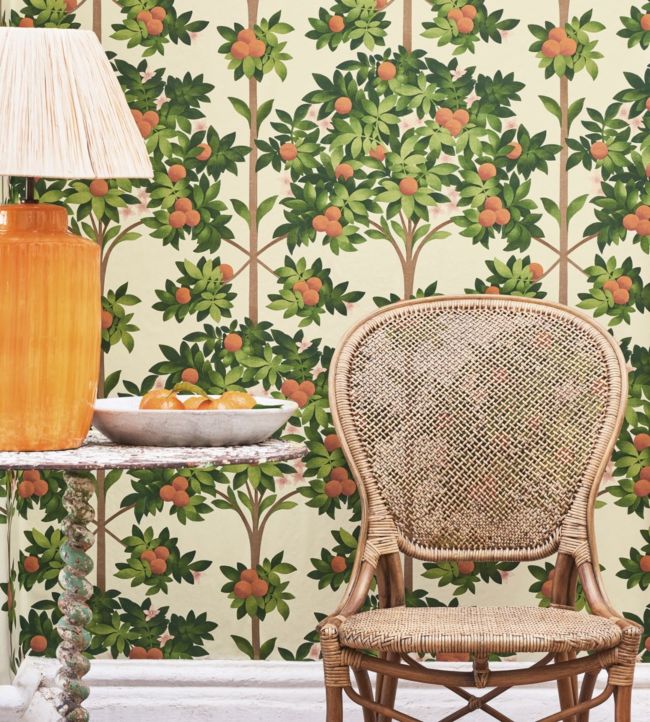 Orange Blossom Wallpaper - Green - Cole & Son