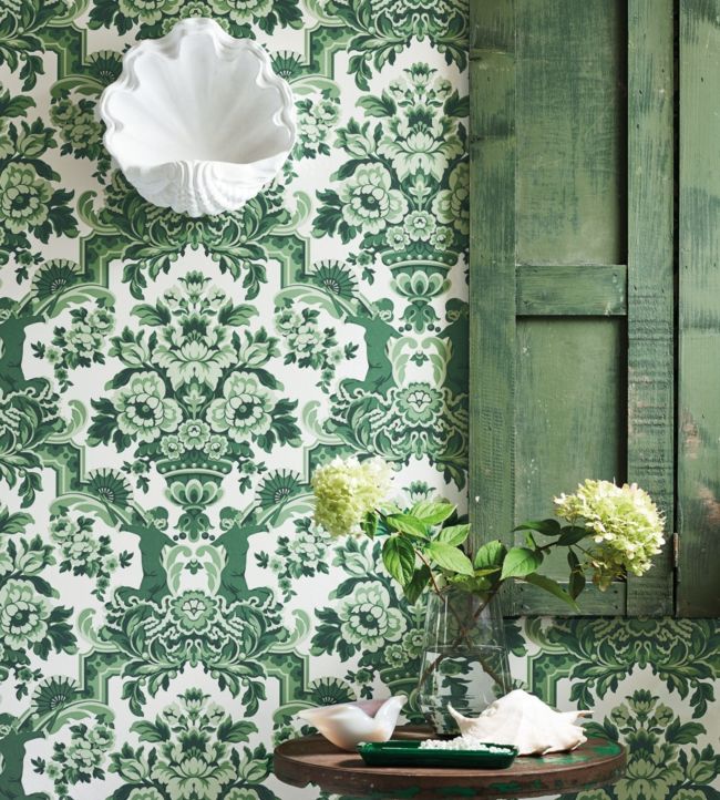Lola Wallpaper - Green - Cole & Son