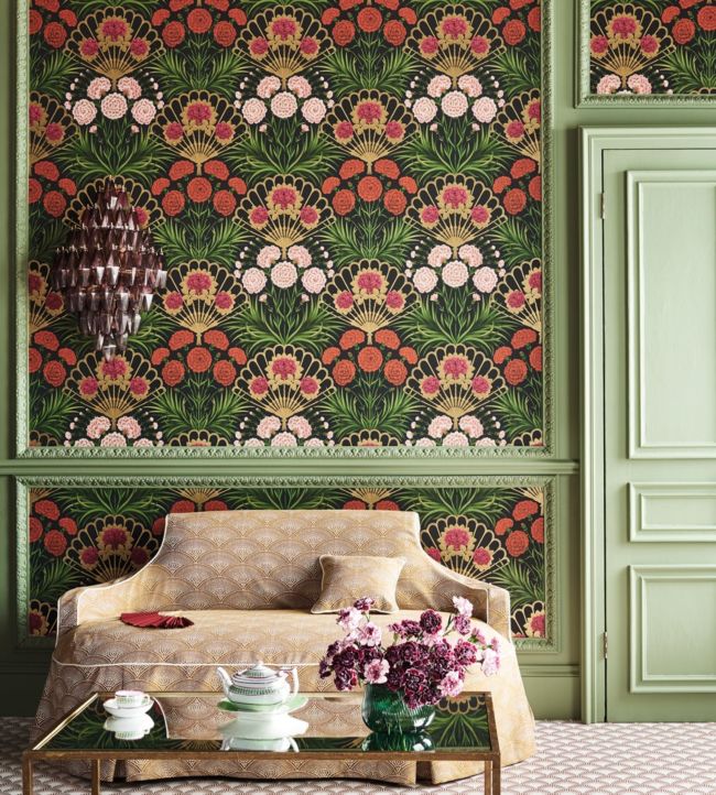 Flamenco Fan Wallpaper - Green - Cole & Son