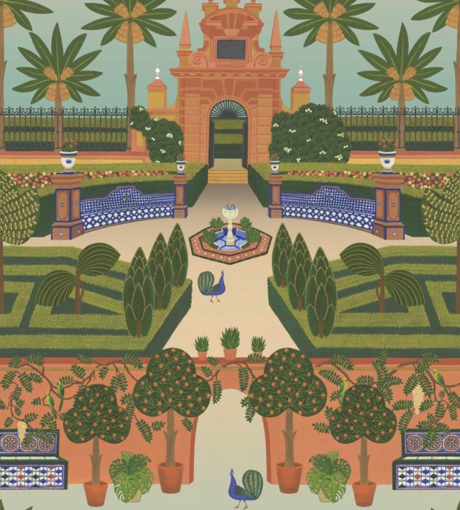 Alcazar Gardens Wallpaper - Green