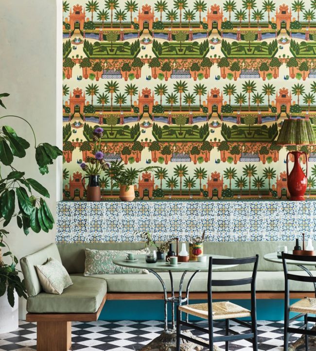Alcazar Gardens Room Wallpaper - Green