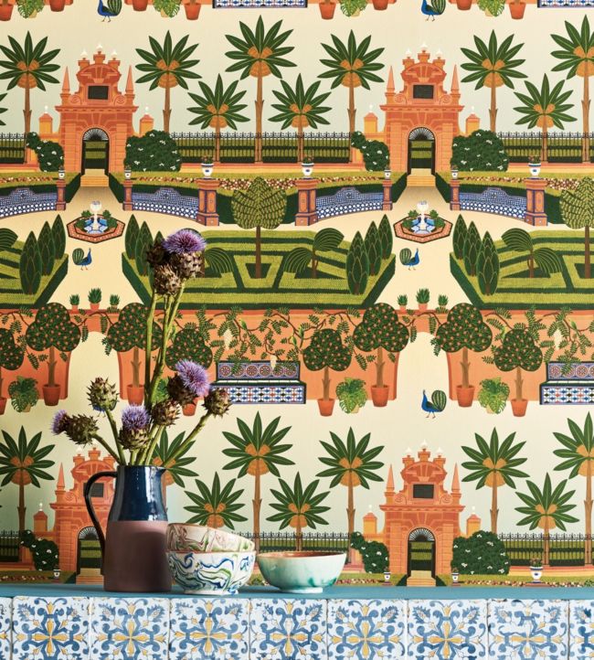 Alcazar Gardens Wallpaper - Green - Cole & Son