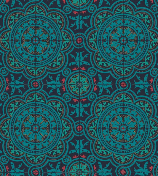 Piccadilly Wallpaper - Teal - Cole & Son