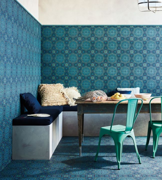 Piccadilly Wallpaper - Teal - Cole & Son