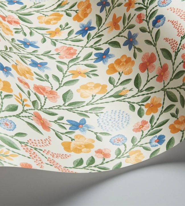 Court Embroidery Wallpaper - Multicolor - Cole & Son