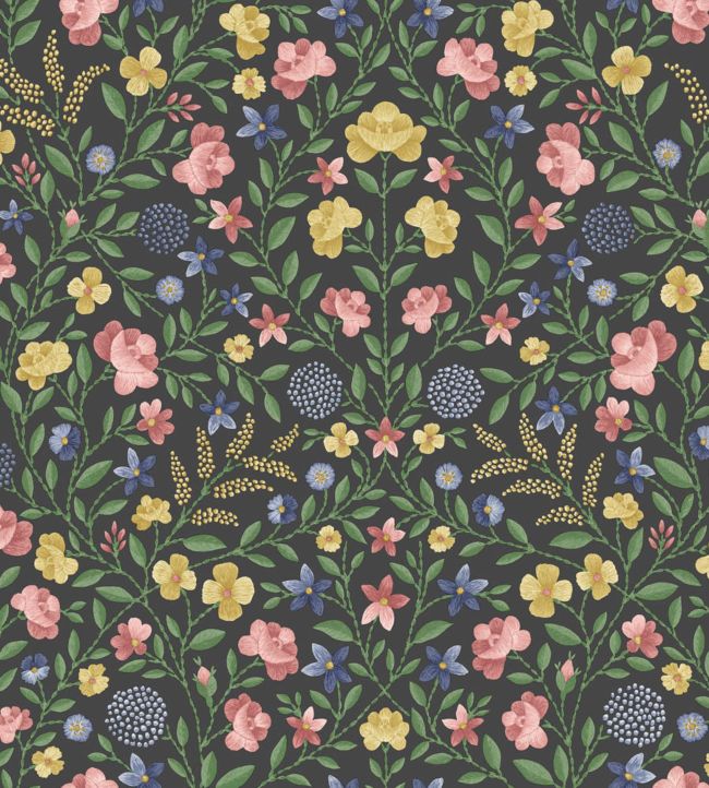 Court Embroidery Wallpaper - Green - Cole & Son