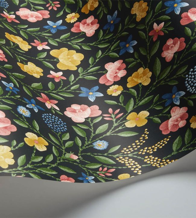 Court Embroidery Wallpaper - Green - Cole & Son