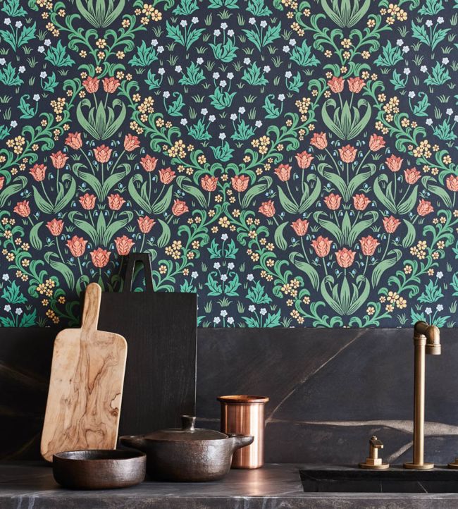 Tudor Garden Wallpaper - Green - Cole & Son
