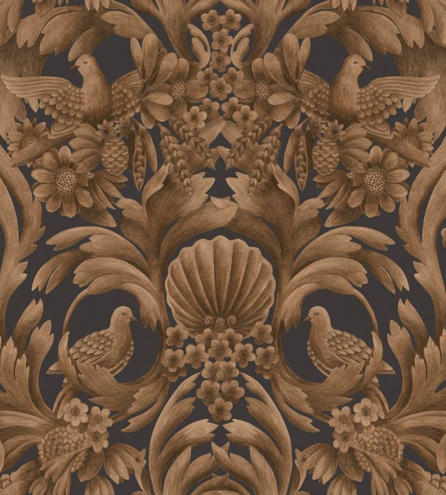 Gibbons Carving Wallpaper - Brown