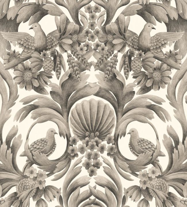 Gibbons Carving Wallpaper - Gray