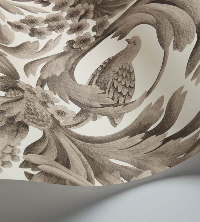 Gibbons Carving Room Wallpaper - Gray