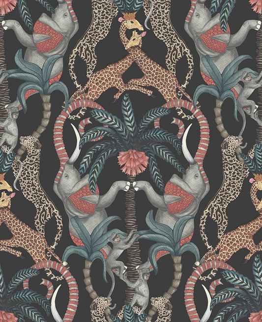 Safari Totem Wallpaper - Teal - Cole & Son