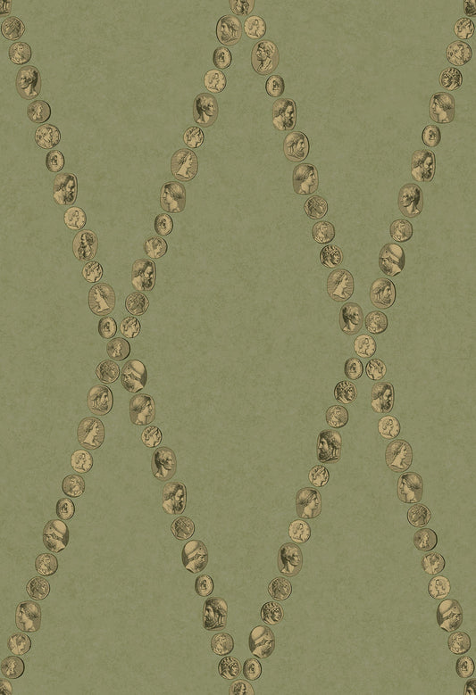 Cammei Wallpaper - Green - Cole & Son