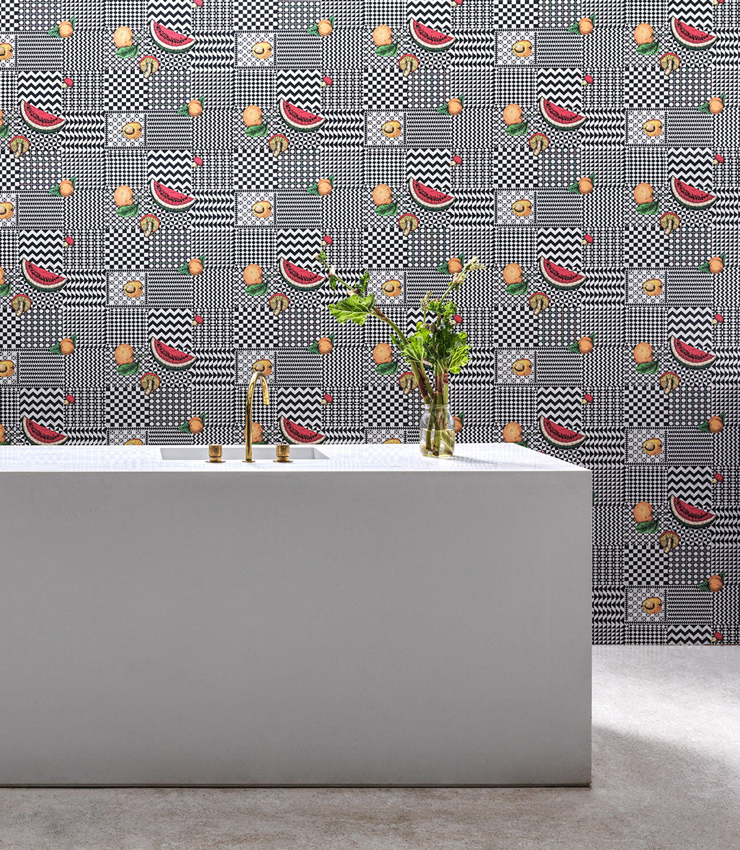 Frutta e Geometrico Wallpaper - Black - Cole & Son