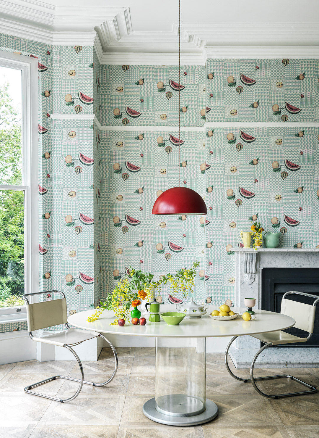 Frutta e Geometrico Wallpaper - Blue - Cole & Son