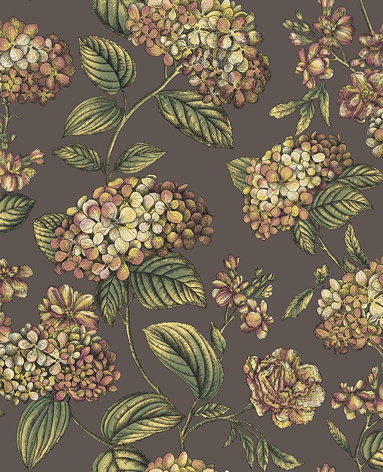 Ramo di Ortensia Wallpaper - Gray - Cole & Son