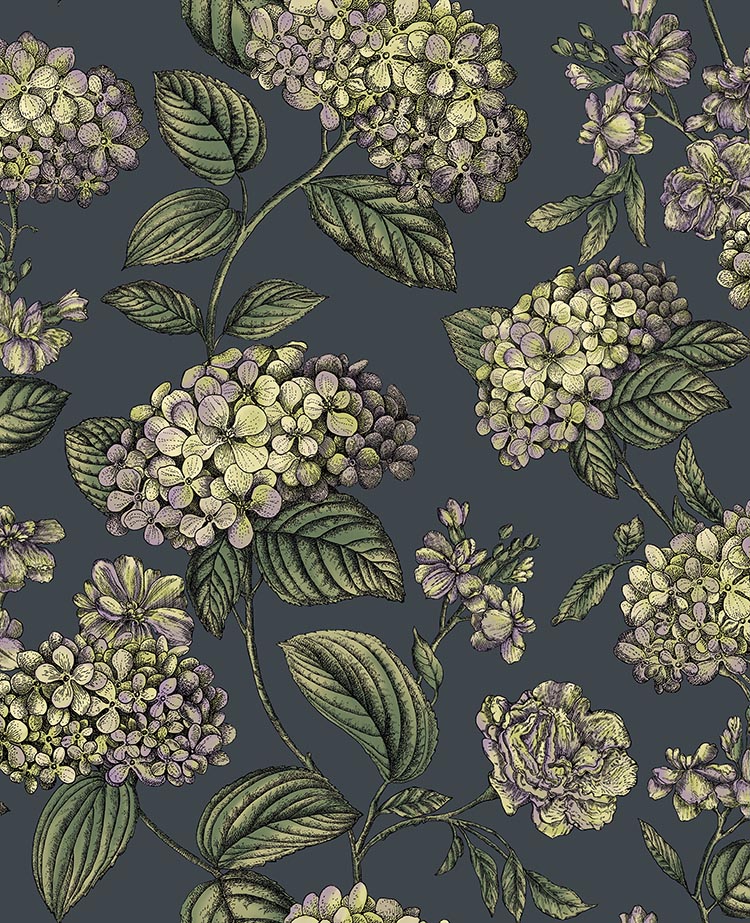 Ramo di Ortensia Wallpaper - Green - Cole & Son