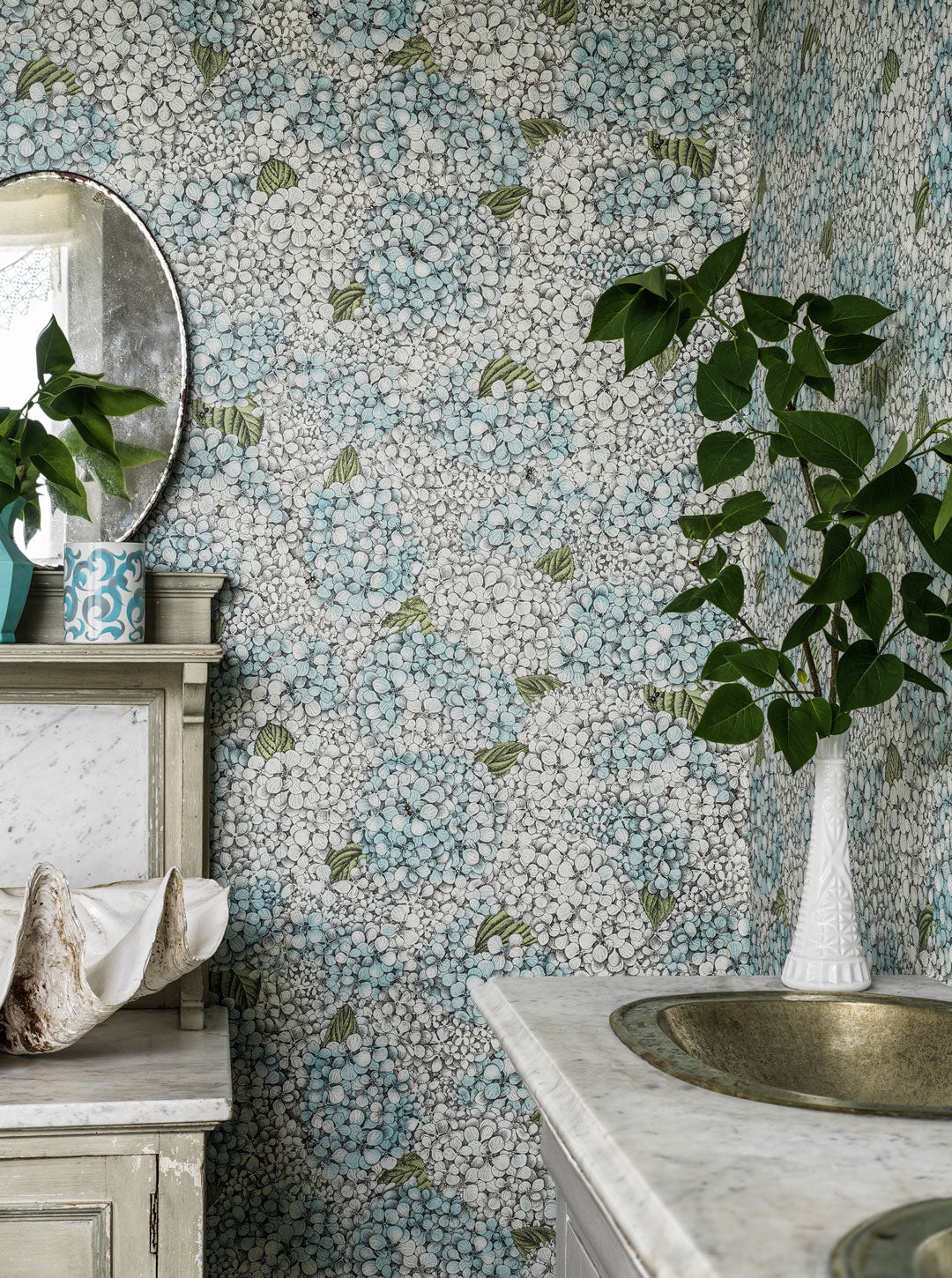 Ortensia Wallpaper - Blue - Cole & Son