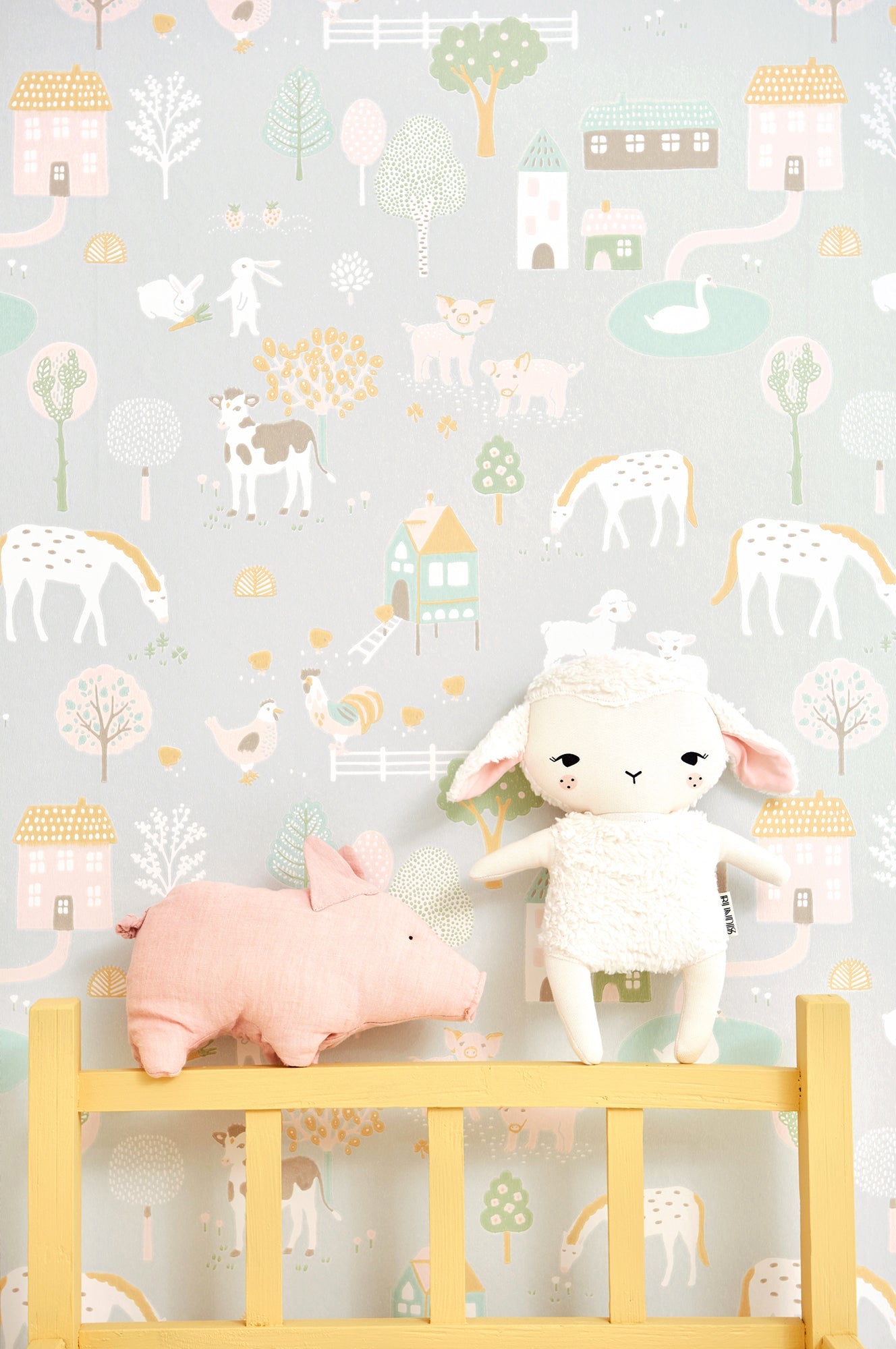 My Farm Soft Grey Wallpaper - Majvillan