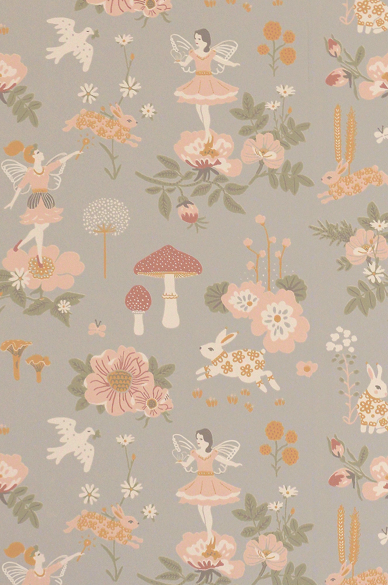 Old Garden Gentle Blue Wallpaper - Majvillan