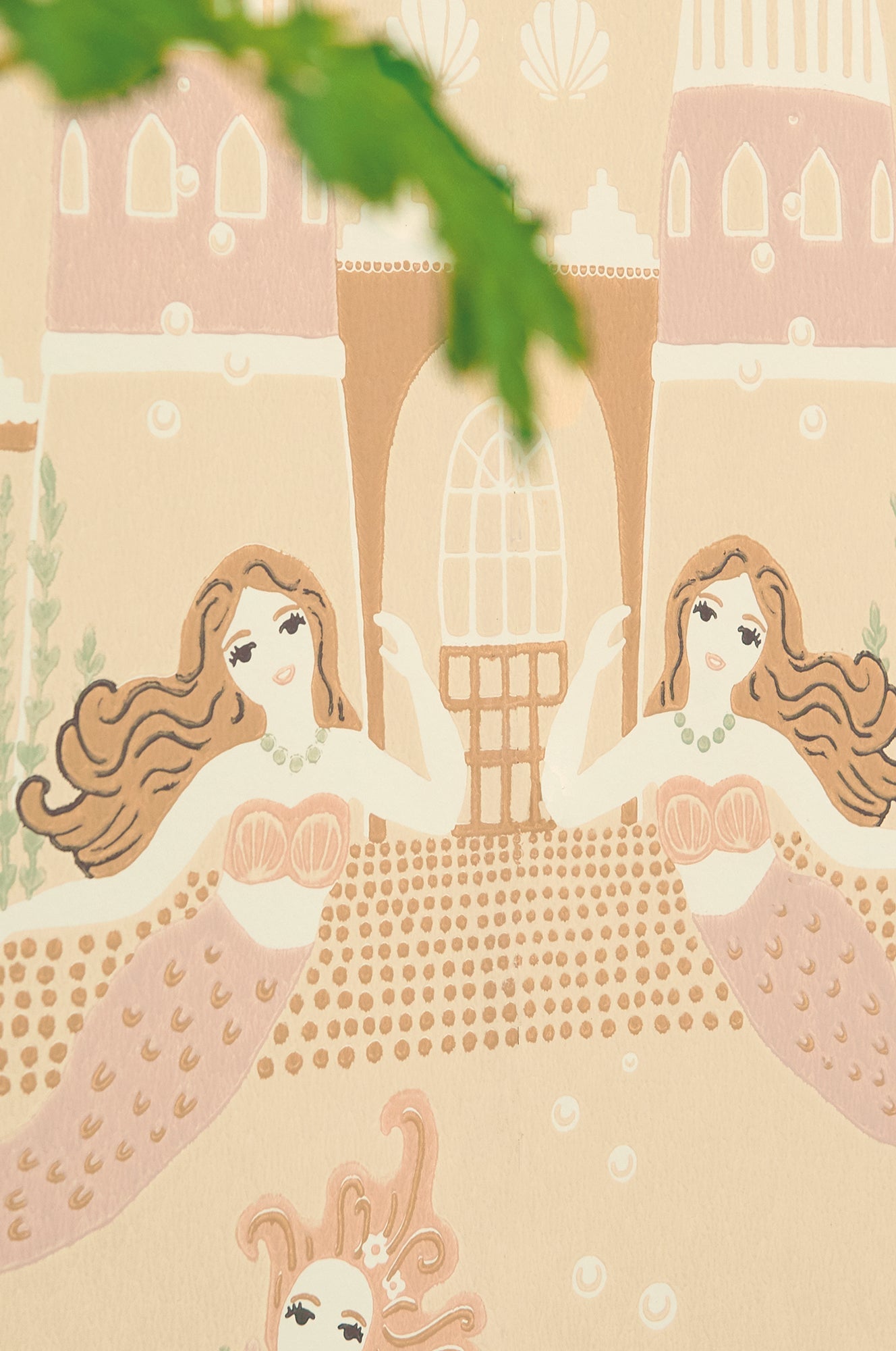 Mermaid Reef Sandy Beige Wallpaper - Majvillan