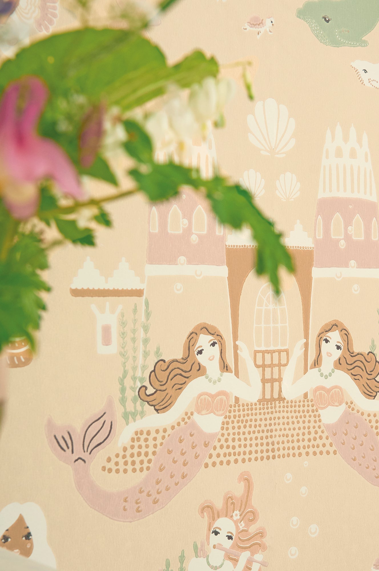 Mermaid Reef Sandy Beige Wallpaper - Majvillan