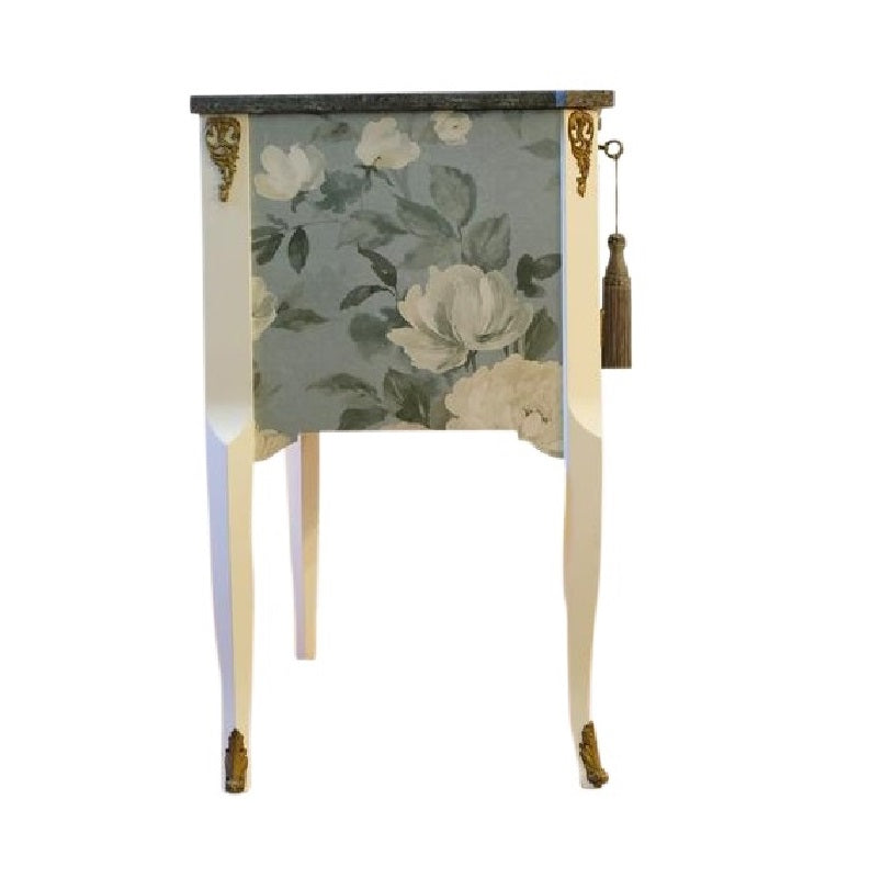 (716) Gustavian Style Commode with Floral Blue Design