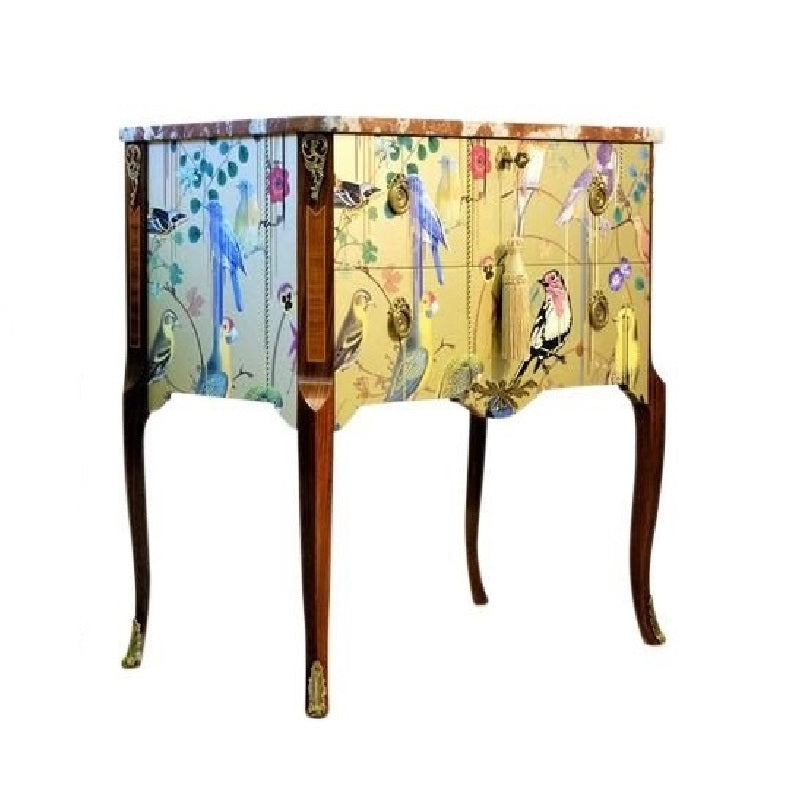 (705) Gustavian Style Commode with Gold Christian Lacroix Design