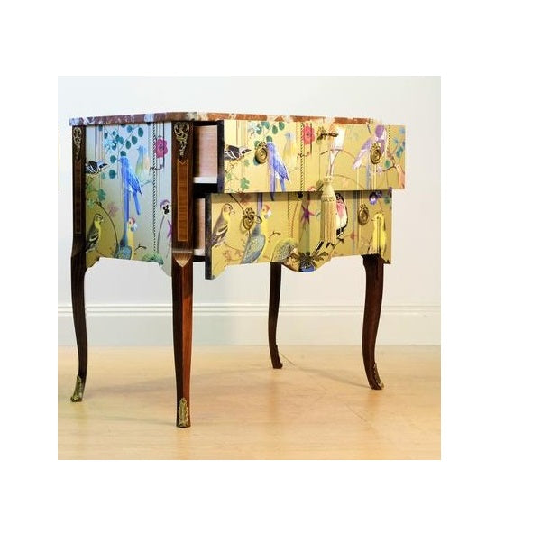 (705) Gustavian Style Commode with Gold Christian Lacroix Design
