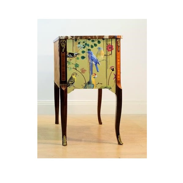 (705) Gustavian Style Commode with Gold Christian Lacroix Design