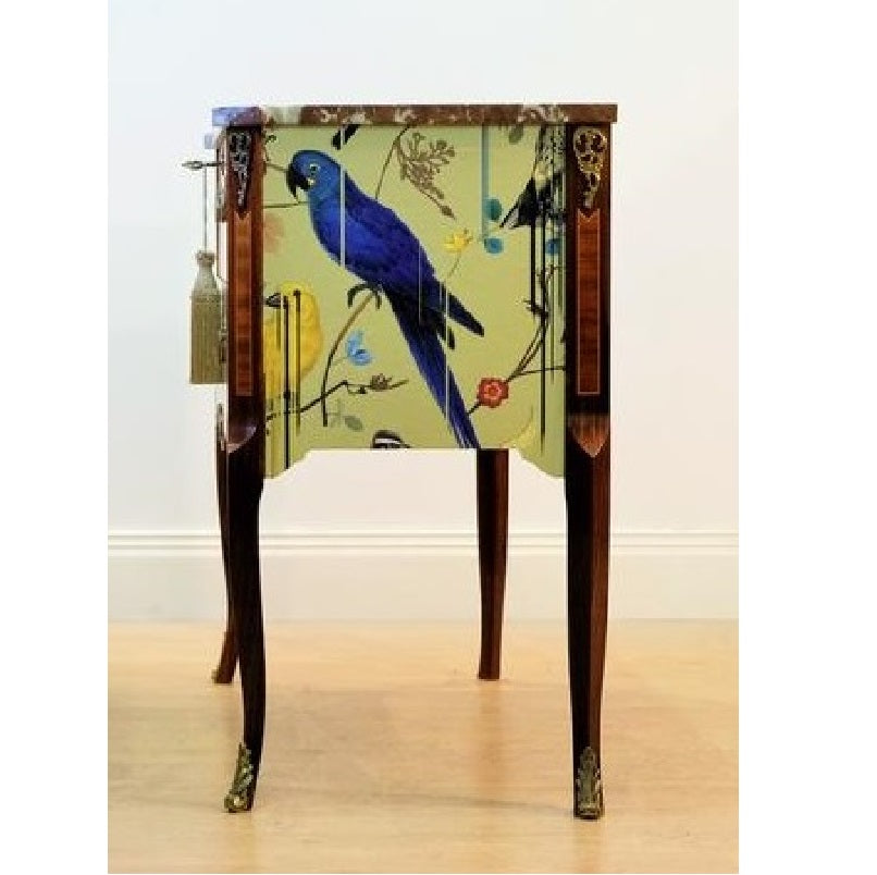 (705) Gustavian Style Commode with Gold Christian Lacroix Design