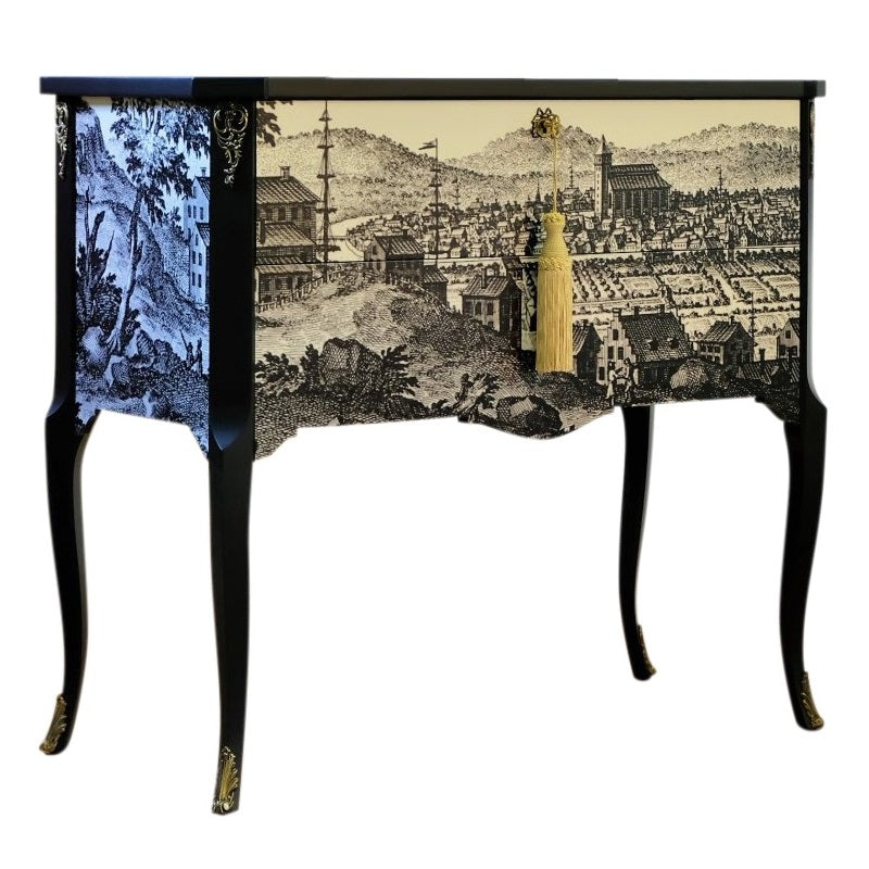 Gustavian Commode with 17th Century Style Print (Single)