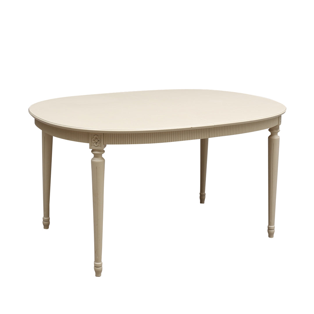 Gustavian Dining Table with 4 carved Rose chairs - ex display - UK delivery